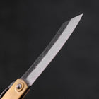 Higonokami Aogami 120mm Brass Kurouchi Tsuchime (4.7”)-[Musashi]-[Japanese-Kitchen-Knives]