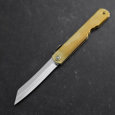 Higonokami Aogami 90mm Brass (3.5”)-[Musashi]-[Japanese-Kitchen-Knives]