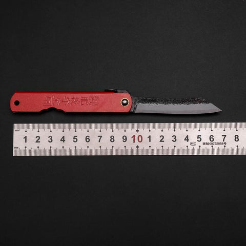 Higonokami Aogami Clad Tsuchime 100mm with Red Sheath-[Musashi]-[Japanese-Kitchen-Knives]