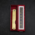 Higonokami Aogami Eto Hitsuji 80mm Brass (3.1”)-[Musashi]-[Japanese-Kitchen-Knives]