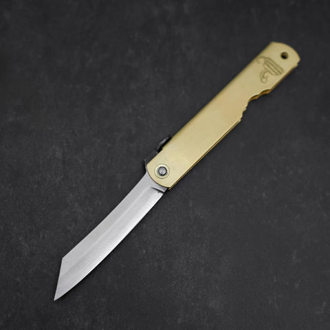 Higonokami Aogami Eto Mi 80mm Brass (3.1”)-[Musashi]-[Japanese-Kitchen-Knives]