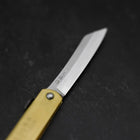 Higonokami Aogami Eto Ushi 80mm Brass (3.1”)-[Musashi]-[Japanese-Kitchen-Knives]