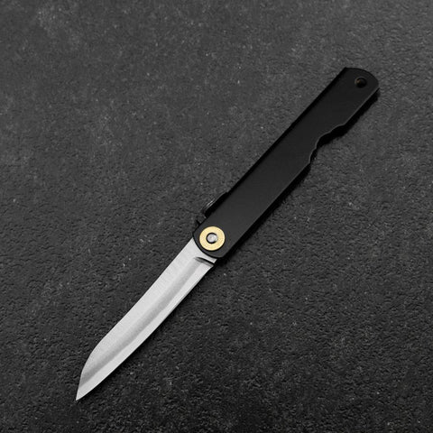 Higonokami Shirogami 100mm Black Sasagata (3.9”)-[Musashi]-[Japanese-Kitchen-Knives]