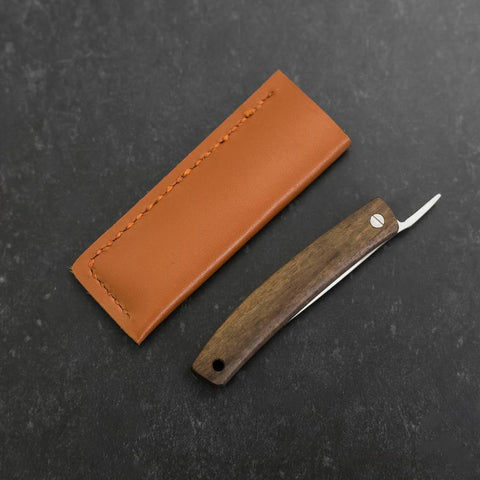 Higonokami VG-10 Black Persimmon Outdoor Knife 60mm with Leather Sheath-[Musashi]-[Japanese-Kitchen-Knives]