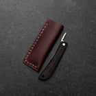 Higonokami VG-10 Black Persimmon Outdoor Knife 60mm with Wine-Red Leather Sheath-[Musashi]-[Japanese-Kitchen-Knives]