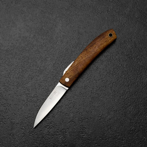 Higonokami VG-10 Hawaiian Koa Outdoor Knife 55mm with Leather Sheath-[Musashi]-[Japanese-Kitchen-Knives]