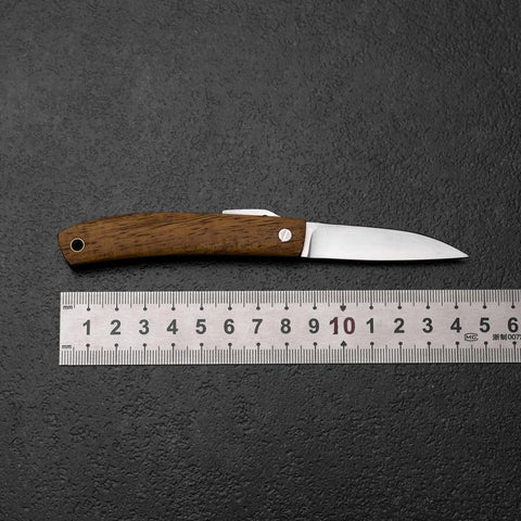 Higonokami VG-10 Hawaiian Koa Outdoor Knife 55mm with Leather Sheath-[Musashi]-[Japanese-Kitchen-Knives]