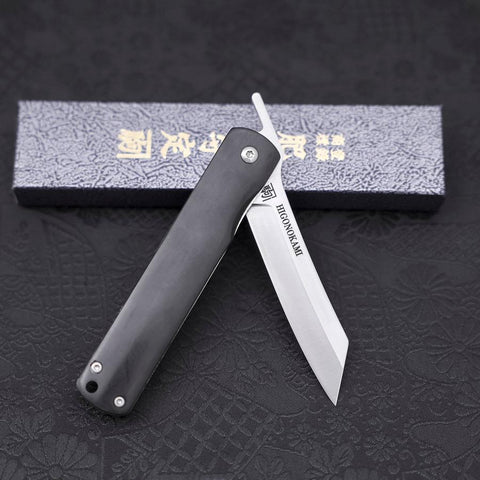 Higonokami VG-10 Lock Black 100mm (3.9”)-[Musashi]-[Japanese-Kitchen-Knives]