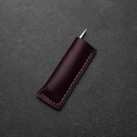 Higonokami VG-10 Stabilized Wood Outdoor Knife 60mm with Leather Sheath-[Musashi]-[Japanese-Kitchen-Knives]