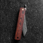 Higonokami VG-10 Tsuchime Red Natural Wood 100mm-[Musashi]-[Japanese-Kitchen-Knives]