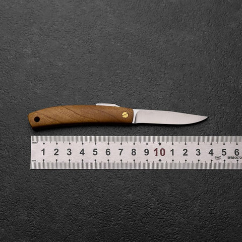 Higonokami VG-10 Zelkova Outdoor Knife 60mm with Leather Sheath-[Musashi]-[Japanese-Kitchen-Knives]