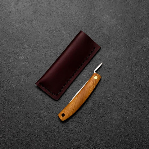 Higonokami VG-10 Zelkova Outdoor Knife 60mm with Leather Sheath-[Musashi]-[Japanese-Kitchen-Knives]