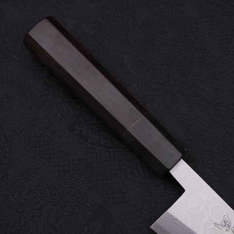 Honesuki Boning Knife Blue Steel #2 Damascus Buffalo Ebony Handle 150mm (5.9”)-[Musashi]-[Japanese-Kitchen-Knives]