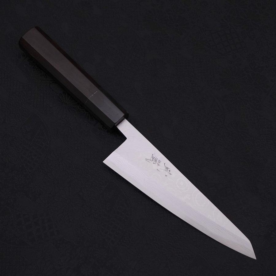 Honesuki Boning Knife Blue steel #2 Damascus Buffalo Ebony Handle 150mm-Blue steel #2-Damascus-Japanese Handle-[Musashi]-[Japanese-Kitchen-Knives]