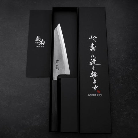 Honesuki SKD11 Nashiji Ebony Handle 150mm (5.9”)-[Musashi]-[Japanese-Kitchen-Knives]