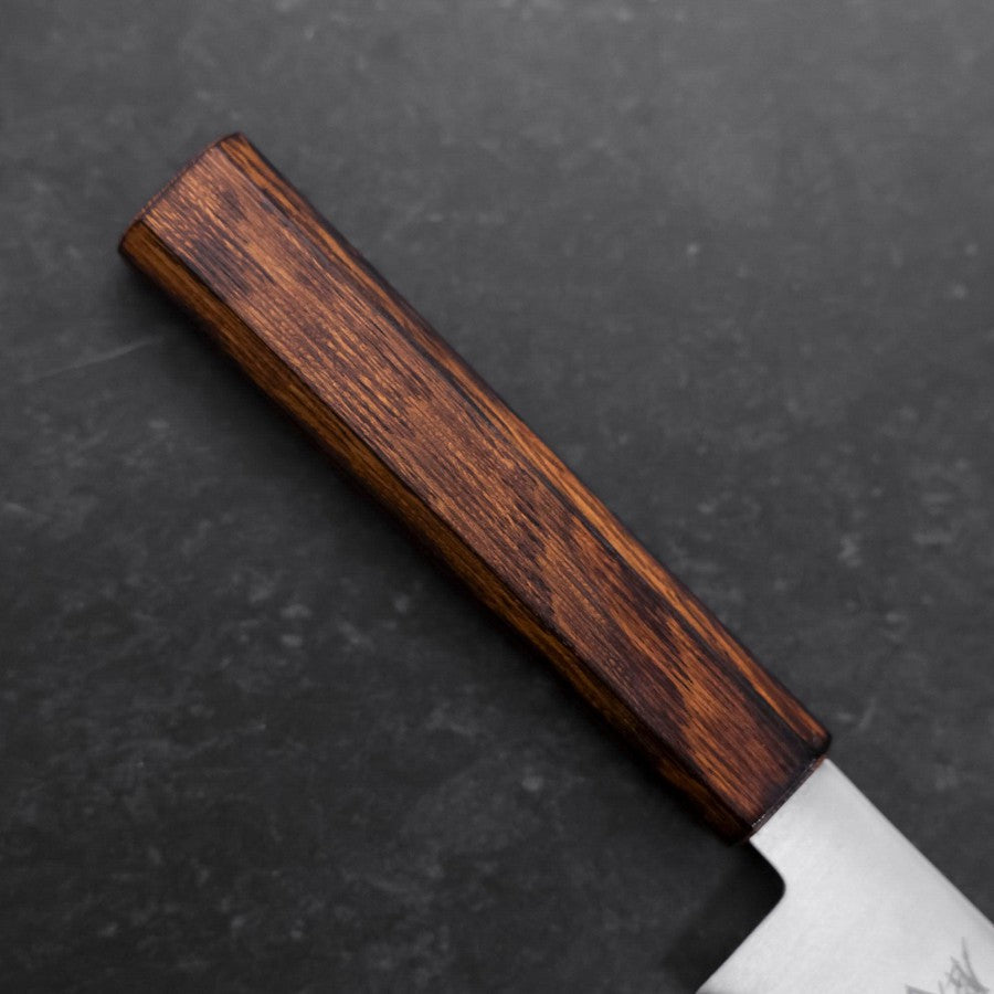 Honesuki Stainless Clad Blue Super Polished Sumi Urushi Handle