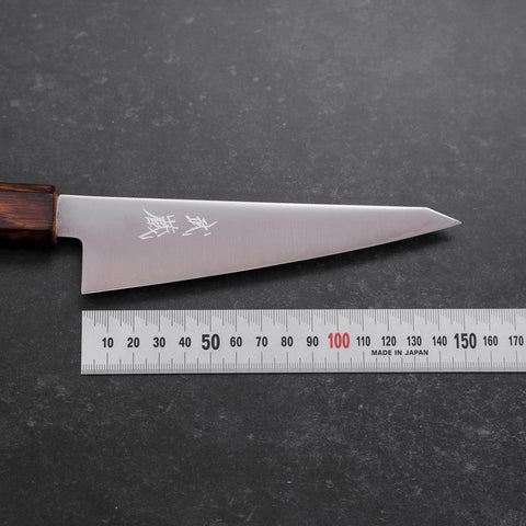 Honesuki Stainless Clad Blue Super Polished Sumi Urushi Handle 150mm (5.9”)-[Musashi]-[Japanese-Kitchen-Knives]