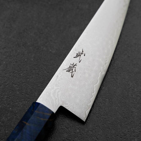 Honesuki VG-10 Damascus Blue Birch Handle 150mm (5.9”)-[Musashi]-[Japanese-Kitchen-Knives]