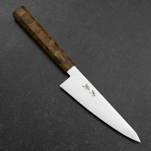 Honesuki VG-10 Damascus Yellow Birch Handle 150mm (5.9”)-[Musashi]-[Japanese-Kitchen-Knives]