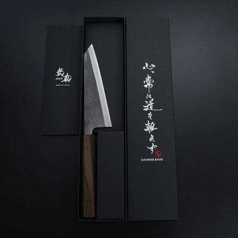 Honesuki White Steel #2 Kurouchi Nashiji Ashwood Handle 150mm (5.9”)-[Musashi]-[Japanese-Kitchen-Knives]