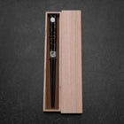 Hosomi Hangai (shell inlay) Lacquered Wooden Chopsticks 235mm Black with Paulownia Wooden Box-[Musashi]-[Japanese-Kitchen-Knives]