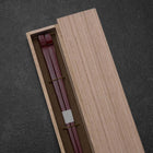 Kagoshima Bamboo Chopsticks 230mm Red with Paulownia Wooden Box-[Musashi]-[Japanese-Kitchen-Knives]