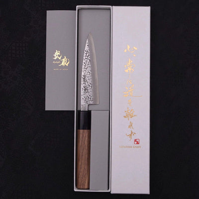 Kaisaki Silver Steel #3 Tsuchime Walnut Handle 120mm-Silver steel #3-Tsuchime-Japanese Handle-[Musashi]-[Japanese-Kitchen-Knives]