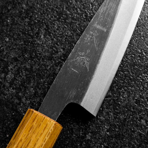 Kaisaki White Steel #2 Kurouchi Oak Handle 105mm-[Musashi]-[Japanese-Kitchen-Knives]