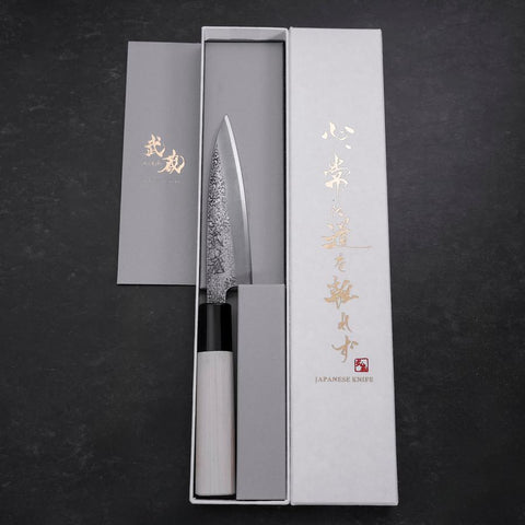 Kaisaki White Steel #2 Nashiji Magnolia Handle 120mm (4.7”)-[Musashi]-[Japanese-Kitchen-Knives]