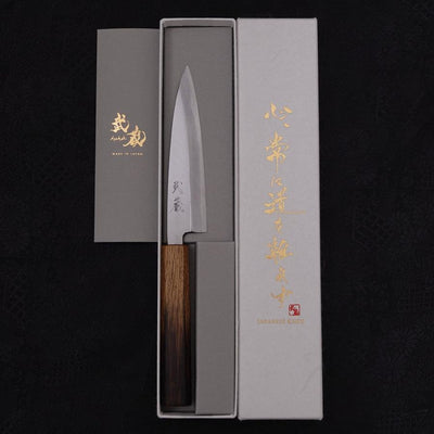 Kaisaki White steel #2 Kasumi Octagonal Yaki-Urushi Handle 135mm-White steel #2-Kasumi-Japanese Handle-[Musashi]-[Japanese-Kitchen-Knives]