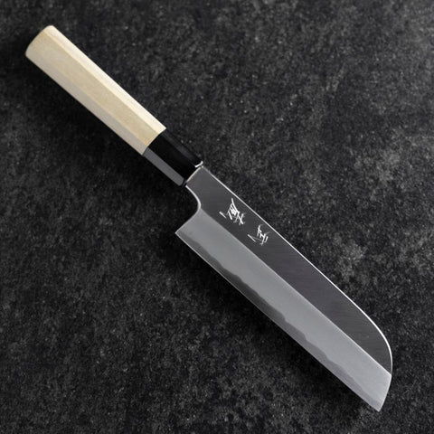 Kama Usuba White Steel #3 Kasumi Buffalo Magnolia Handle 165mm-[Musashi]-[Japanese-Kitchen-Knives]