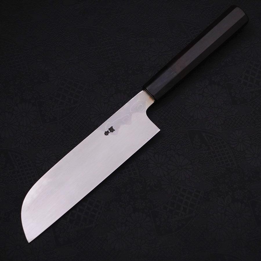 鎌型薄刃(関西) 片刃 青紙2号 墨流し 黒檀水牛柄 180mm – MUSASHI