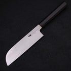 Kama Usuba(Kansai) Blue Steel #2 Suminagashi Buffalo Ebony Handle 180mm (7”)-[Musashi]-[Japanese-Kitchen-Knives]