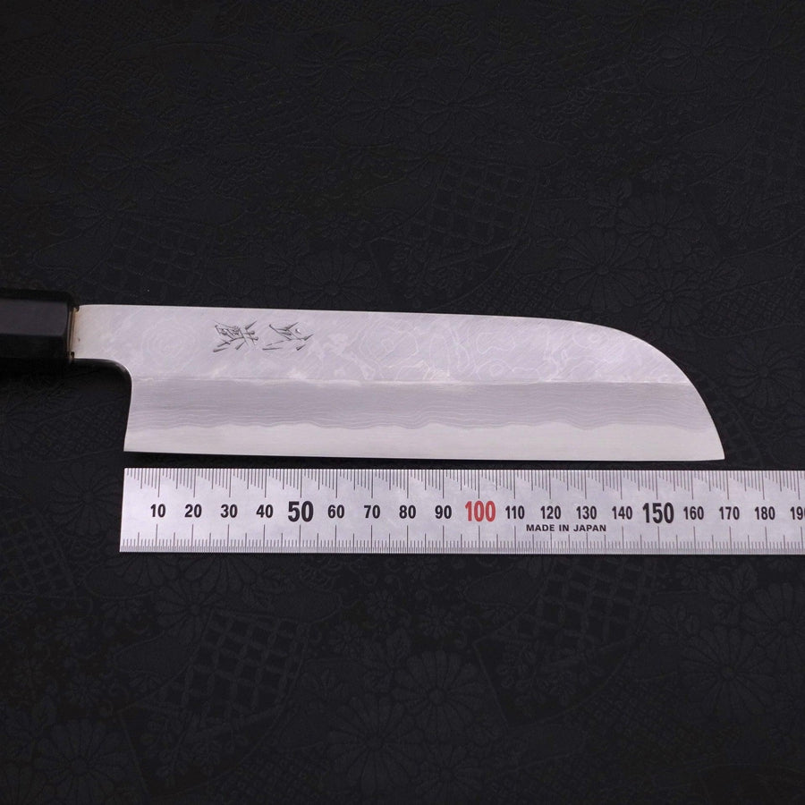 鎌型薄刃(関西) 片刃 青紙2号 墨流し 黒檀水牛柄 180mm – MUSASHI