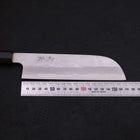 Kama Usuba(Kansai) Blue Steel #2 Suminagashi Buffalo Ebony Handle 180mm (7”)-[Musashi]-[Japanese-Kitchen-Knives]