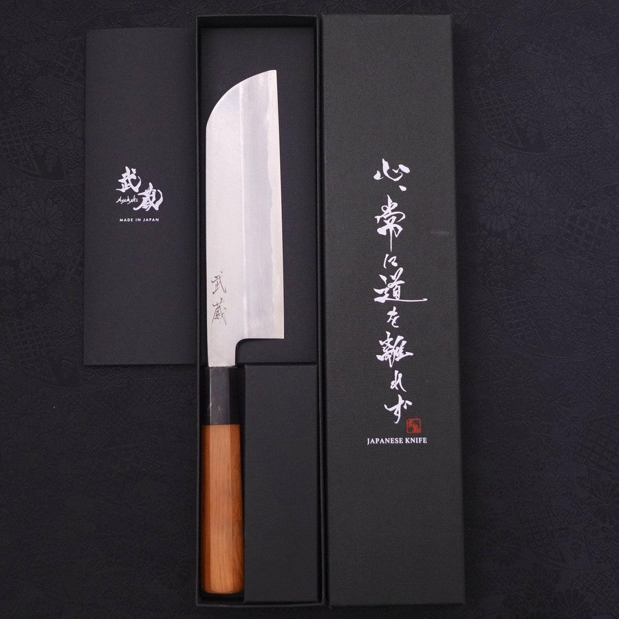 Kama Usuba(Kansai) Blue steel #2 Kasumi Ichii Buffalo Handle 180mm-Blue steel #2-Kasumi-Japanese Handle-[Musashi]-[Japanese-Kitchen-Knives]