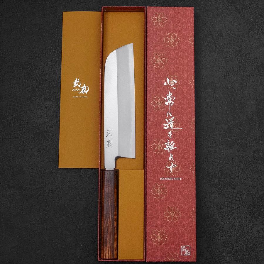 鎌型薄刃(関西) 片刃 青紙2号 霞 墨漆柄 210mm – MUSASHI