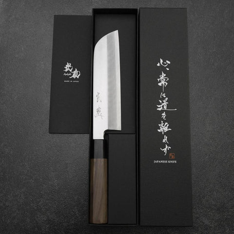Kama Usuba(Kansai) Silver Steel #3 Kasumi Walnut Handle 170mm-[Musashi]-[Japanese-Kitchen-Knives]