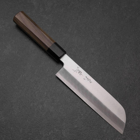 Kama Usuba(Kansai) Silver Steel #3 Kasumi Walnut Handle 170mm-[Musashi]-[Japanese-Kitchen-Knives]
