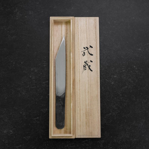 Kiridashi Blue Steel #1 Kurouchi with Paulownia Wooden Box-[Musashi]-[Japanese-Kitchen-Knives]