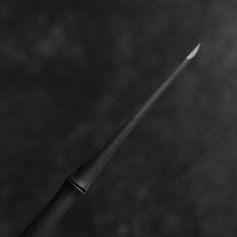 Kiridashi Knife D2 Polished Stainless Bamboo Joint Design Handle 75mm With Leather Sheath (2.7”)-[Musashi]-[Japanese-Kitchen-Knives]