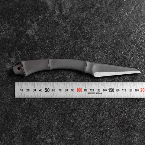 Kiridashi Knife D2 Polished Stainless Bamboo Joint Design Handle 75mm With Leather Sheath (2.7”)-[Musashi]-[Japanese-Kitchen-Knives]
