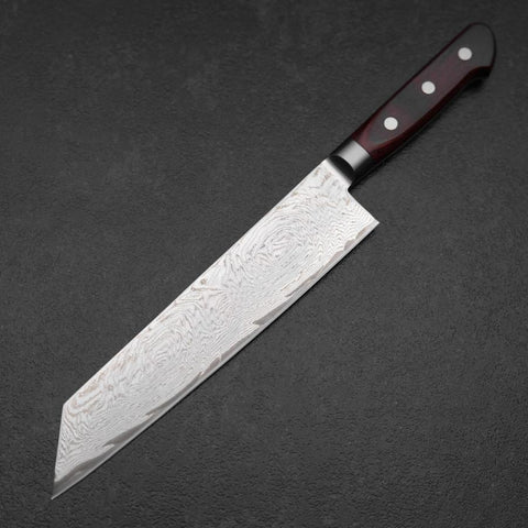 Kiritsuke AUS-10 Damascus Red Western Handle 210mm-[Musashi]-[Japanese-Kitchen-Knives]