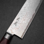 Kiritsuke AUS-10 Damascus Red Western Handle 210mm-[Musashi]-[Japanese-Kitchen-Knives]