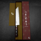 Kiritsuke AUS-10 Damascus Red Western Handle 210mm-[Musashi]-[Japanese-Kitchen-Knives]