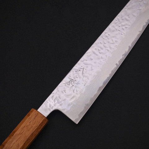 Kiritsuke AUS-10 Mirror Tsuchime Damascus Yaki Urushi Handle 210mm (8.3”)-[Musashi]-[Japanese-Kitchen-Knives]
