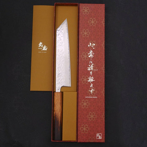 Kiritsuke AUS-10 Mirror Tsuchime Damascus Yaki Urushi Handle 210mm (8.3”)-[Musashi]-[Japanese-Kitchen-Knives]