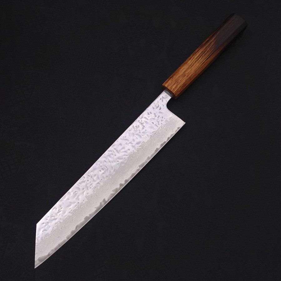 切付 AUS-10 鏡面槌目ダマスカス 焼き漆柄 210mm – MUSASHI