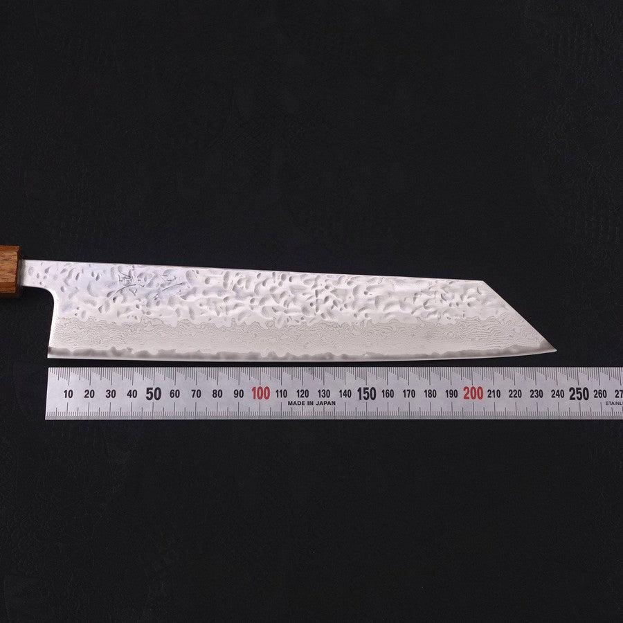 切付 AUS-10 鏡面槌目ダマスカス 焼き漆柄 210mm – MUSASHI
