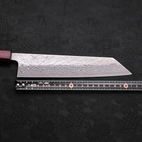 Kiritsuke AUS-10 Nashiji Damascus Purple Urushi Handle 210mm (8.3”)-[Musashi]-[Japanese-Kitchen-Knives]